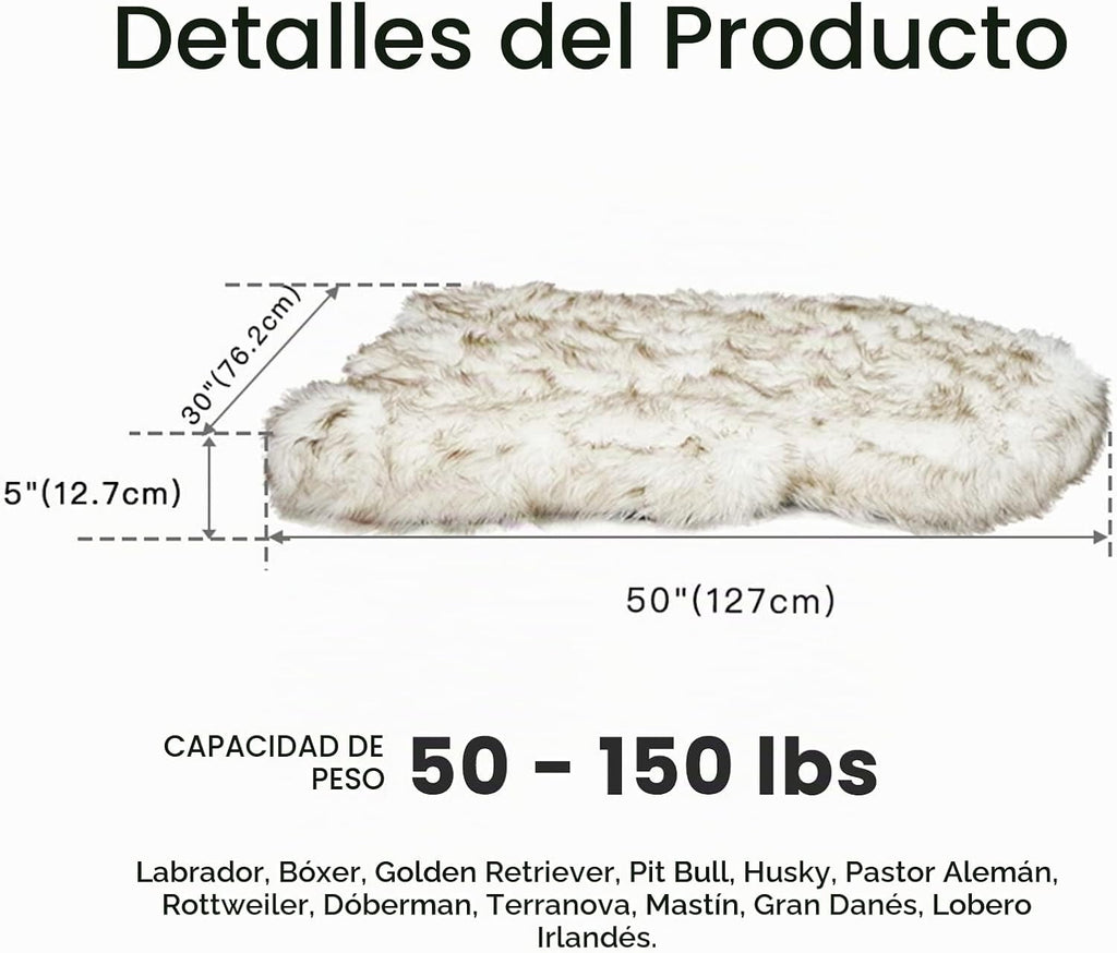 Laifug - Cama para perro de piel sintética de lujo, espuma viscoelástica de