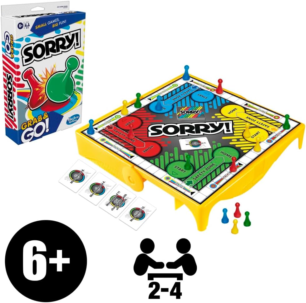 Hasbro Gaming Lo sentimos Juego de mesa de viaje Grab and Go