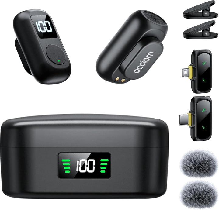 occiam Mini micrófono Lavalier para iPhone y Android Micrófono inal...