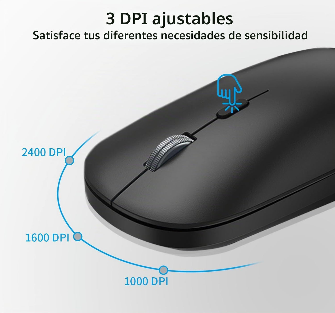 Combo de teclado y mouse inalámbricos, teclado delgado de computado...