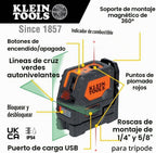 Klein Tools Nivel láser autonivelante 93LCLGR, 165 pies
