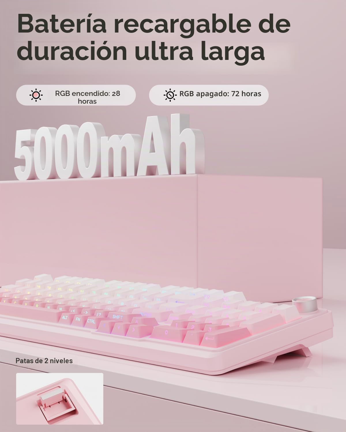 EWEADN V102 Teclados inalámbricos, teclado para juegos de 98 teclas...