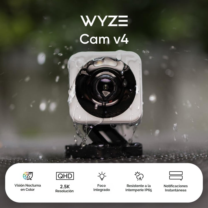 WYZE Cam v4 (Modelo más reciente), Cámara de seguridad AI de 2.5K,...