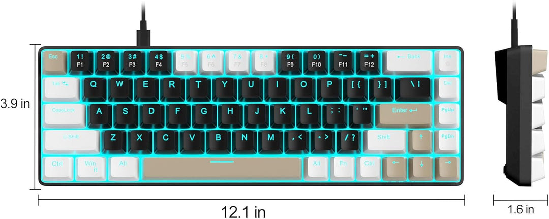 MageGee Teclado mecánico portátil 60% para juegos, MK-Box con retro...