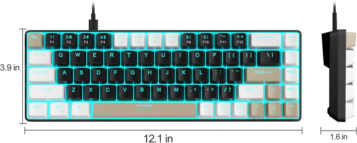 MageGee Teclado mecánico portátil 60% para juegos, MK-Box con retro...