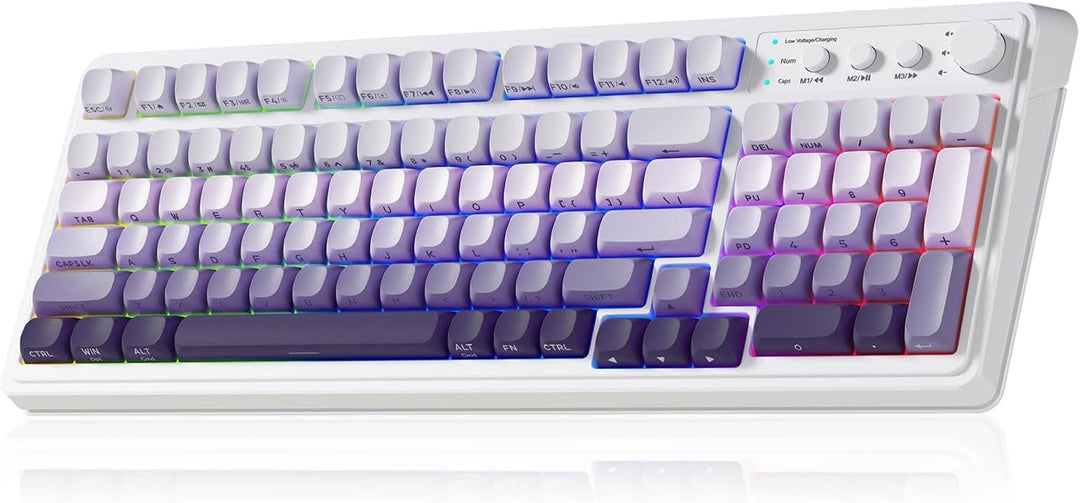 AULA Teclado inalámbrico S99, triple modo Bluetooth\/2.4GHz\/USB-C,...