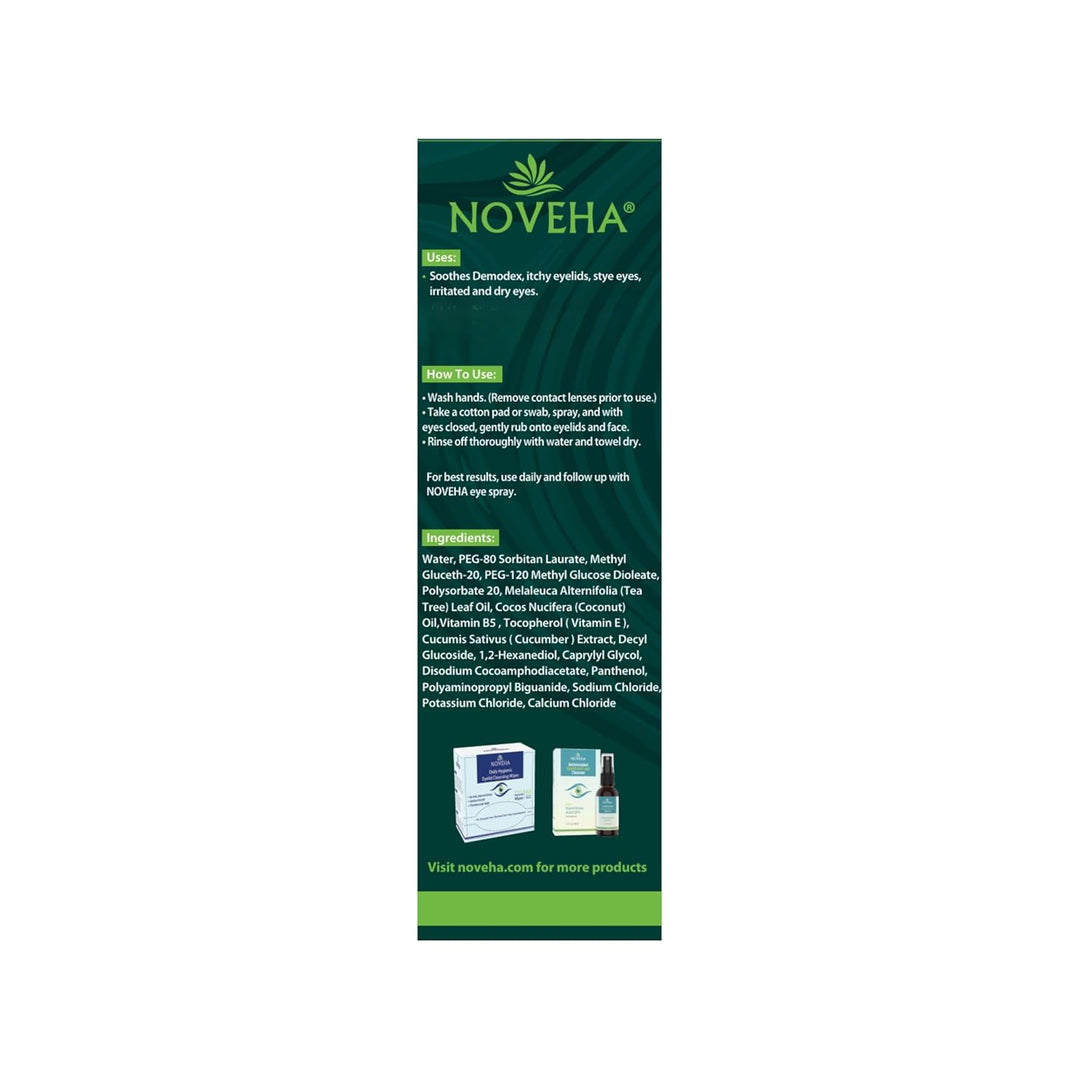 NOVEHA Espuma Limpiadora de Párpados Demodex | Fórmula de Aceite de...
