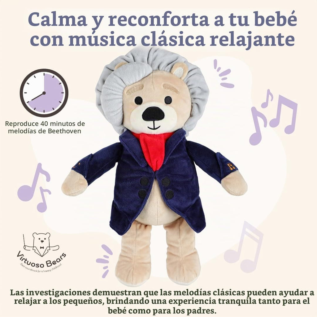 Ludwig Van Beethoven - Oso virtuoso, música clásica para bebés, juguete educativo para bebés, niños y adultos