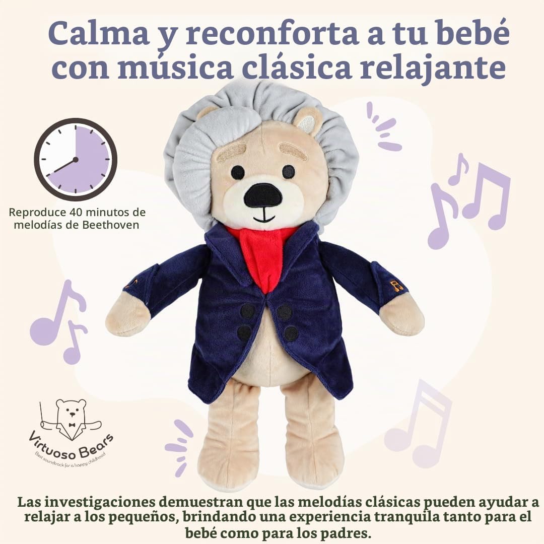 Ludwig Van Beethoven - Oso virtuoso, música clásica para bebés, juguete educativo para bebés, niños y adultos
