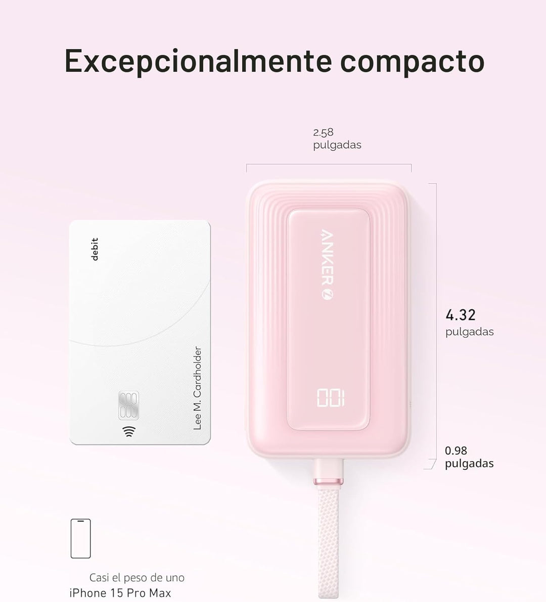 Anker Cargador portátil, banco de energía de 10,000mAh y 30W, paque...