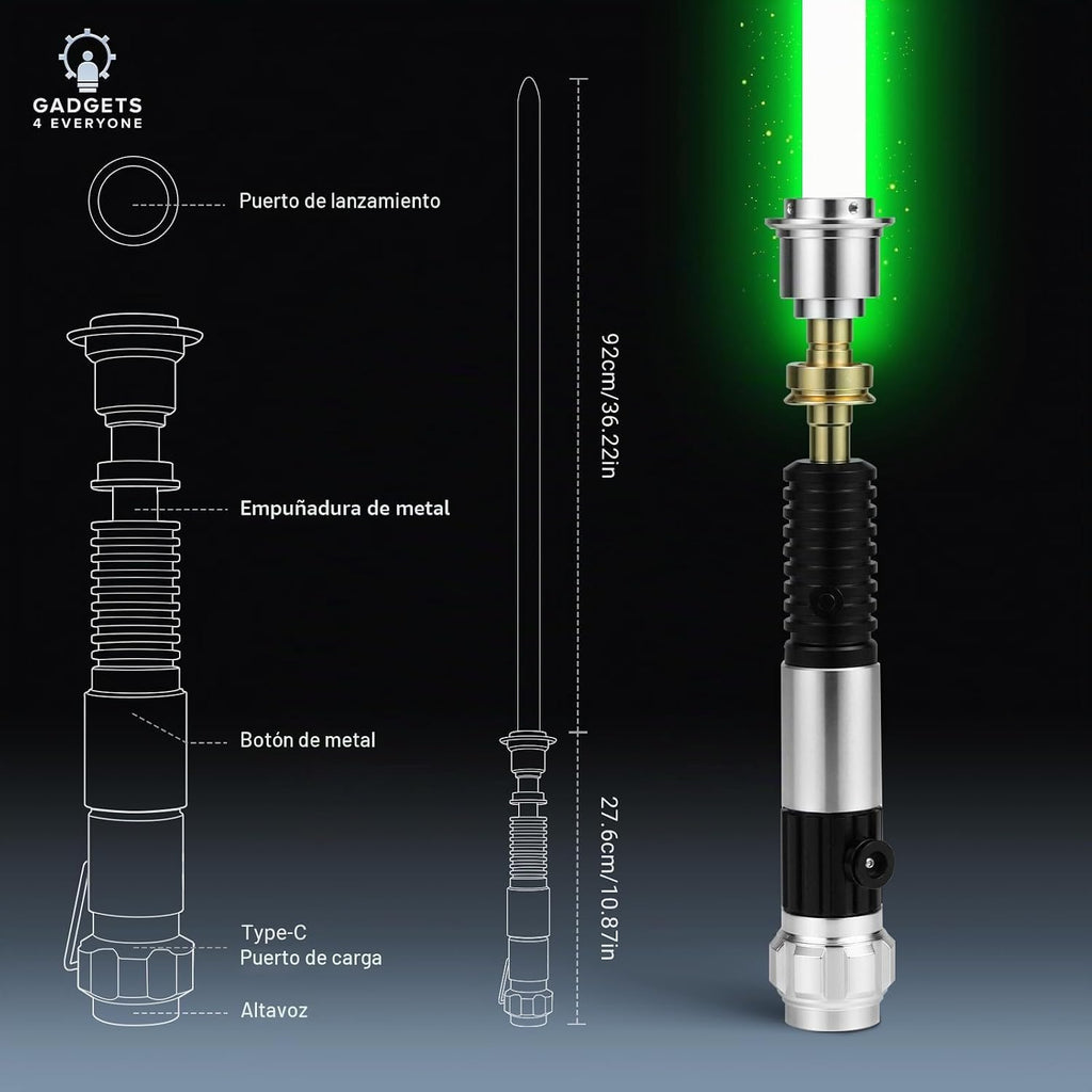 SaberLabs Lightsaber con Bluetooth App, Smooth Swing, Sound Fonts, Motion Control Light Saber para Adults, Cosplay