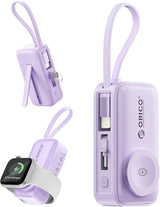 ORICO Cargador portátil con cable Lightning integrado, cargador de...