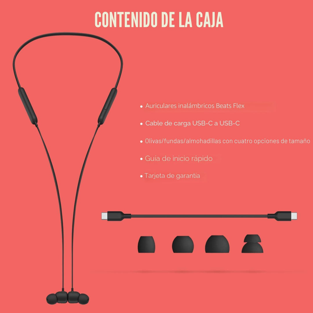 Beats Flex Auriculares inalámbricos - Chip de auriculares Apple W1,...
