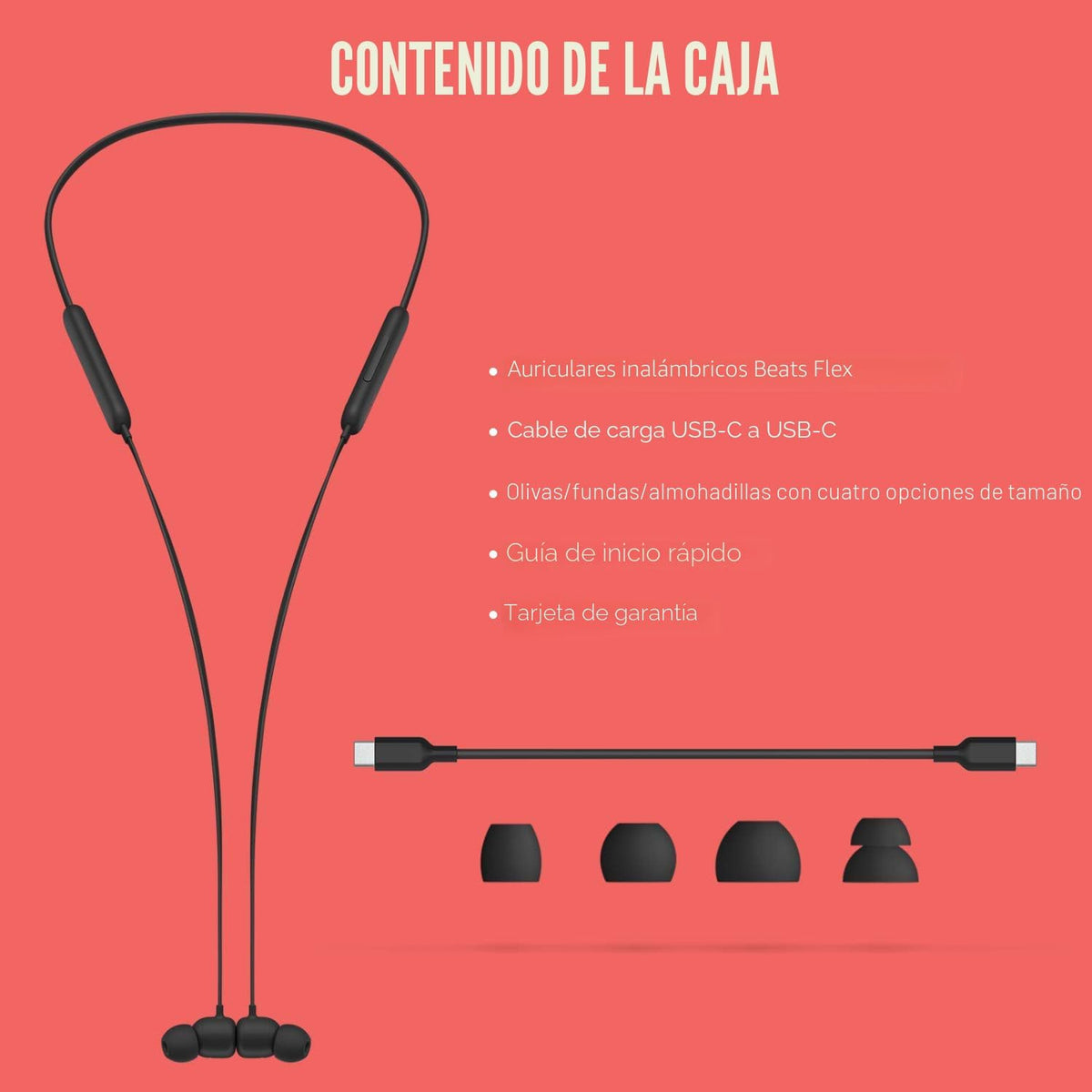 Beats Flex Auriculares inalámbricos - Chip de auriculares Apple W1, auriculares magnéticos, Negro