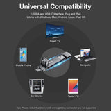 SSK SSD USB externo de 2 TB, rápida unidad dual 2 en 1 de 550 MB\/s...