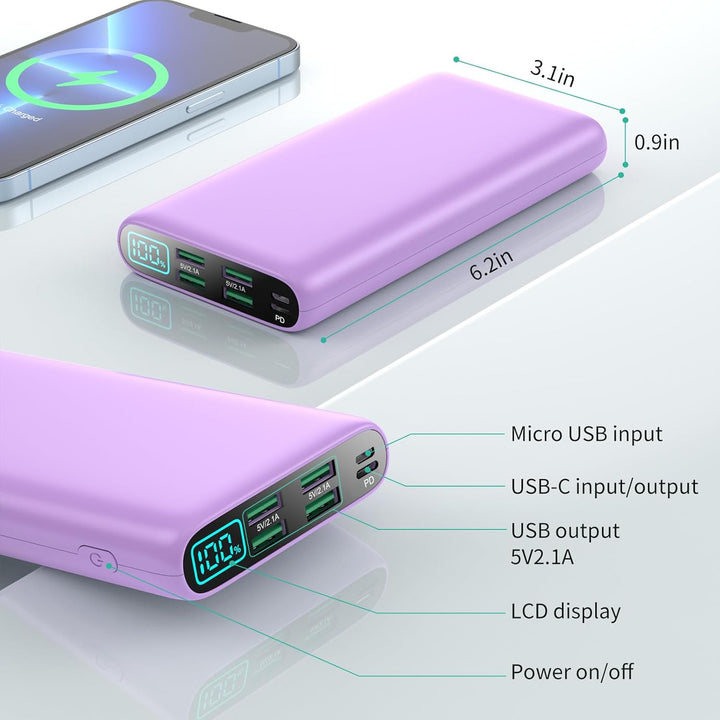 Cargador portátil de 38800 mAh, banco de energía con pantalla LCD,...