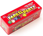 Farkel Juego de dados clásicos para fiestas, juego de dados con licencia oficial de Farkle, 36 dados, 6 tazas, hojas de puntuación y lata de almacenamiento, juego de dados de viaje para noche de juego familiar | 2+ jugadores, a partir de 8 años