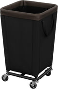 StorageWorks Cesta de lavandería con ruedas, cesta negra enrollable de 160L