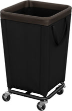 StorageWorks Cesta de lavandería con ruedas, cesta negra enrollable de 160L