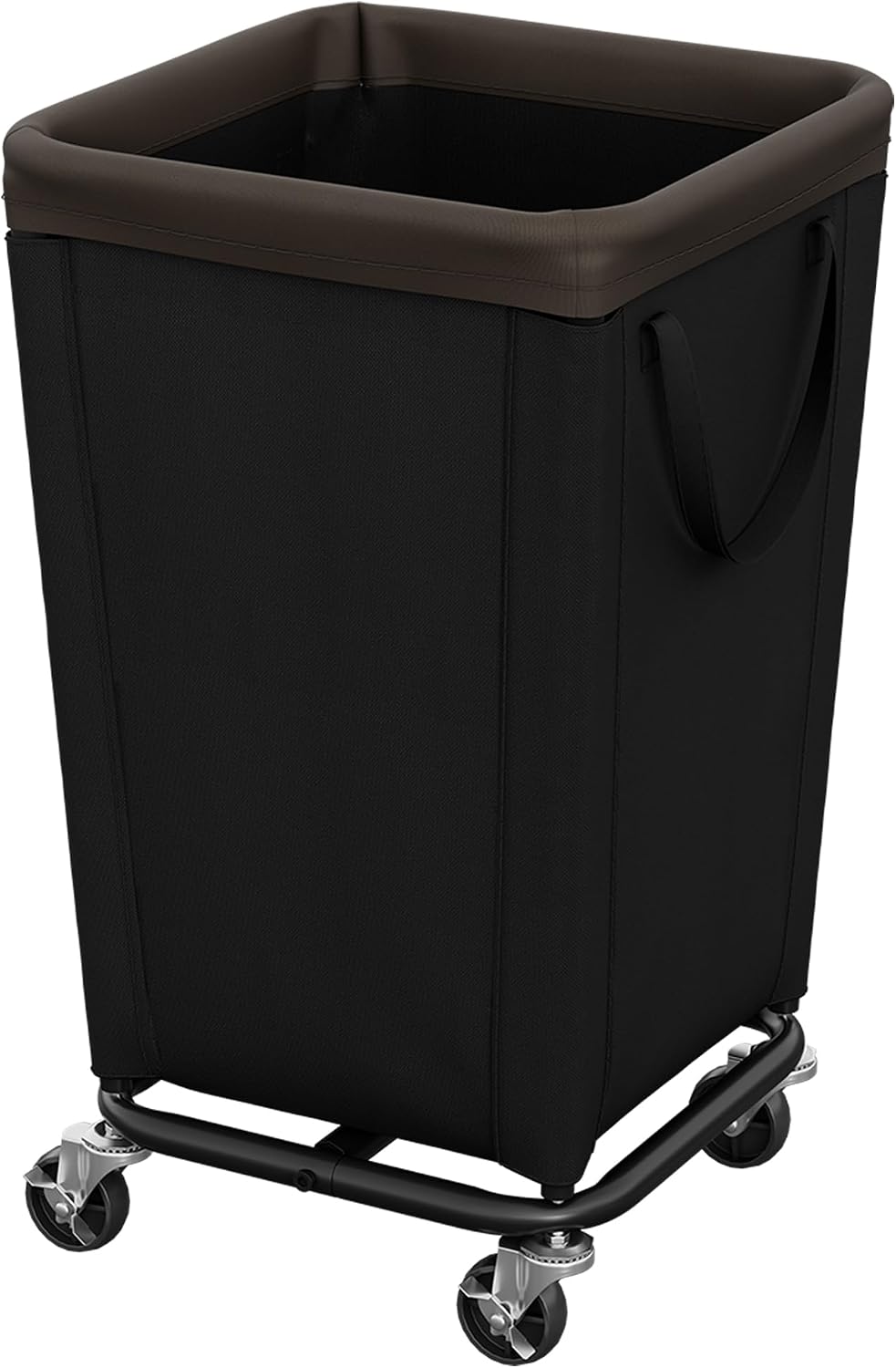 StorageWorks Cesta de lavandería con ruedas, cesta negra enrollable de 160L