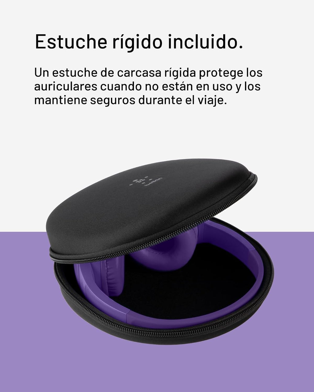 Belkin SoundForm Mini - Auriculares inalámbricos Bluetooth para niños, batería de 30H, límite de volumen seguro de 85dB, micrófono integrado - Auriculares supraaurales para niños pequeños para iPhone