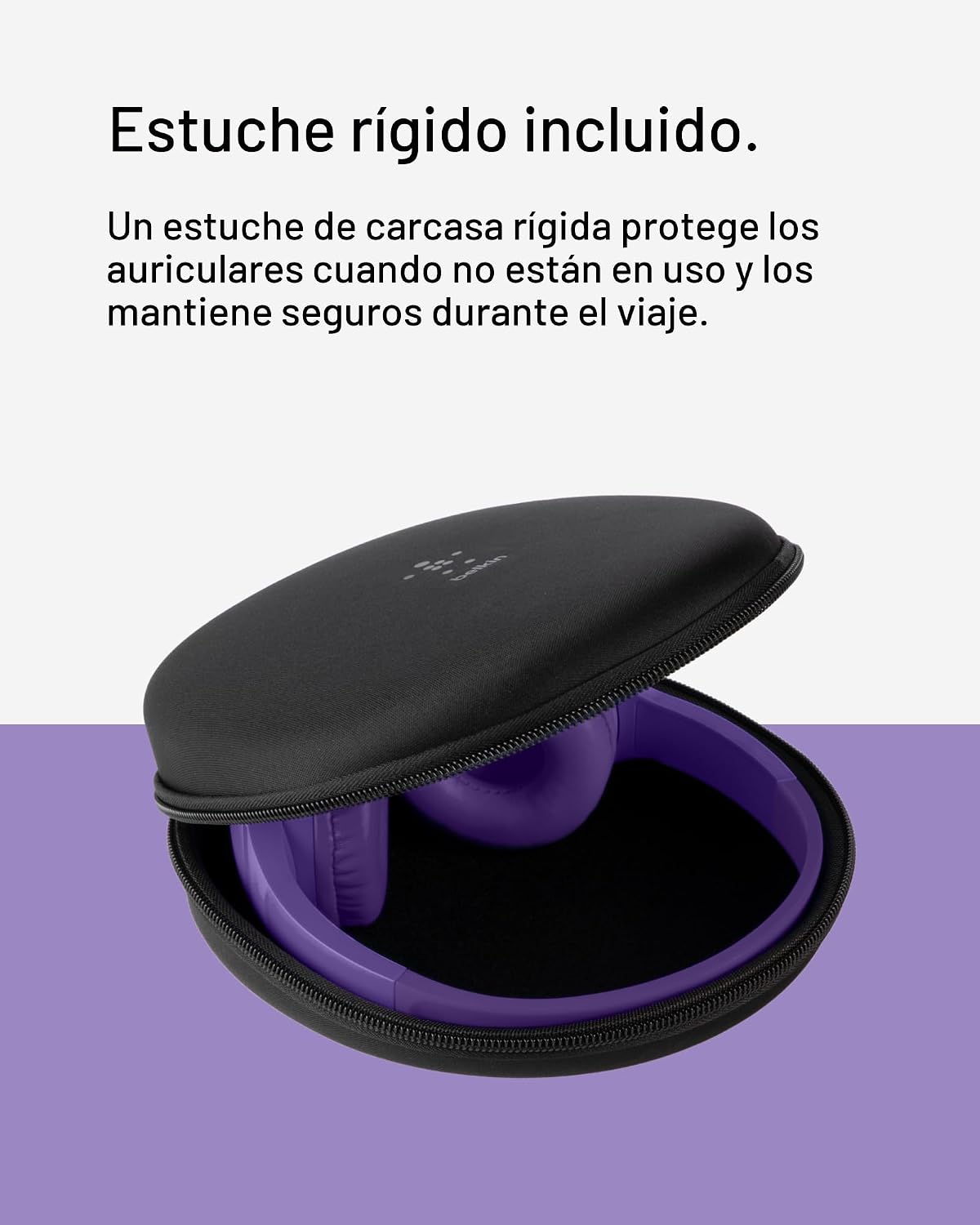 Belkin SoundForm Mini - Auriculares inalámbricos Bluetooth para niños, batería de 30H, límite de volumen seguro de 85dB, micrófono integrado - Auriculares supraaurales para niños pequeños para iPhone