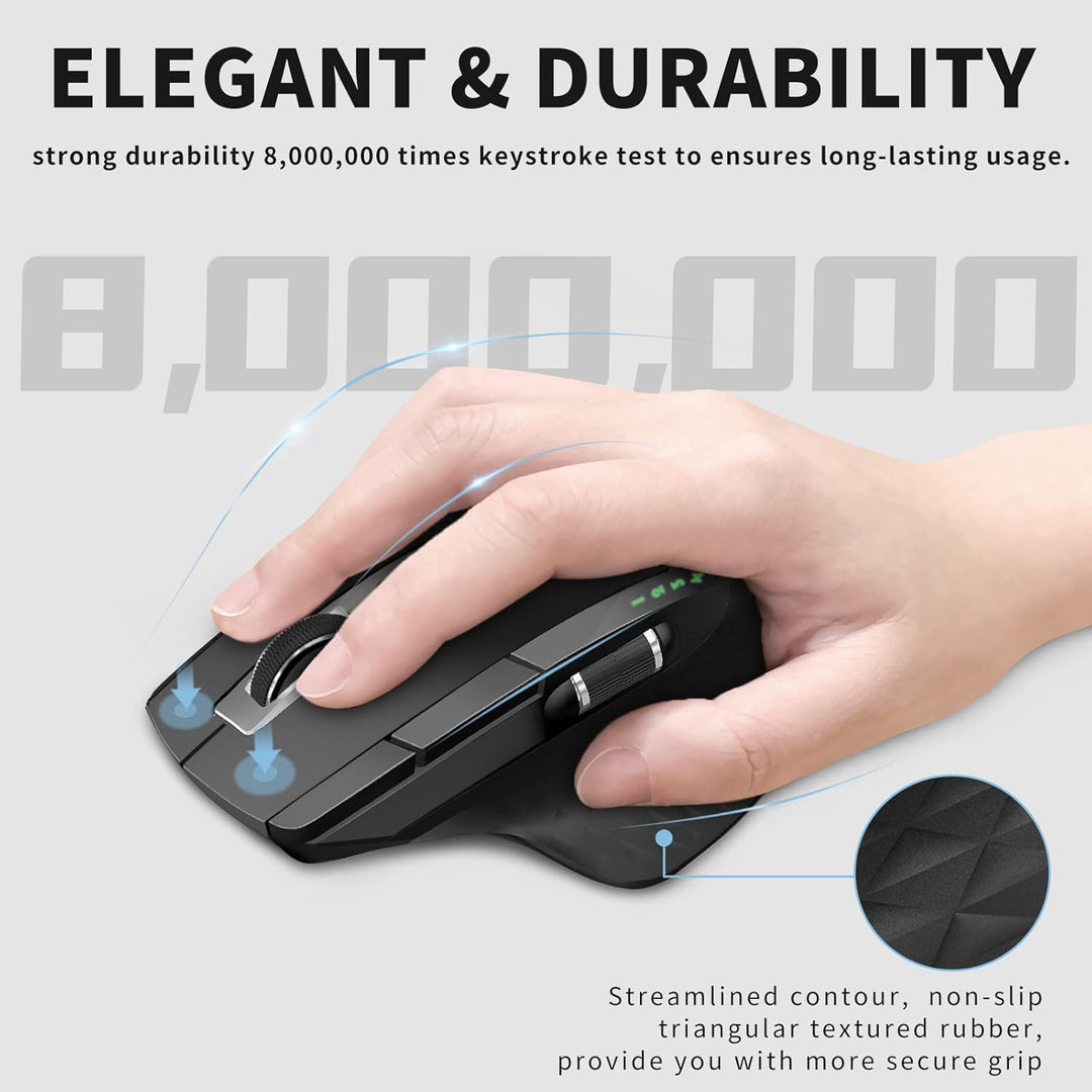 Rapoo Ratón inalámbrico Bluetooth, 4 DPI ajustables, recargable, mu...