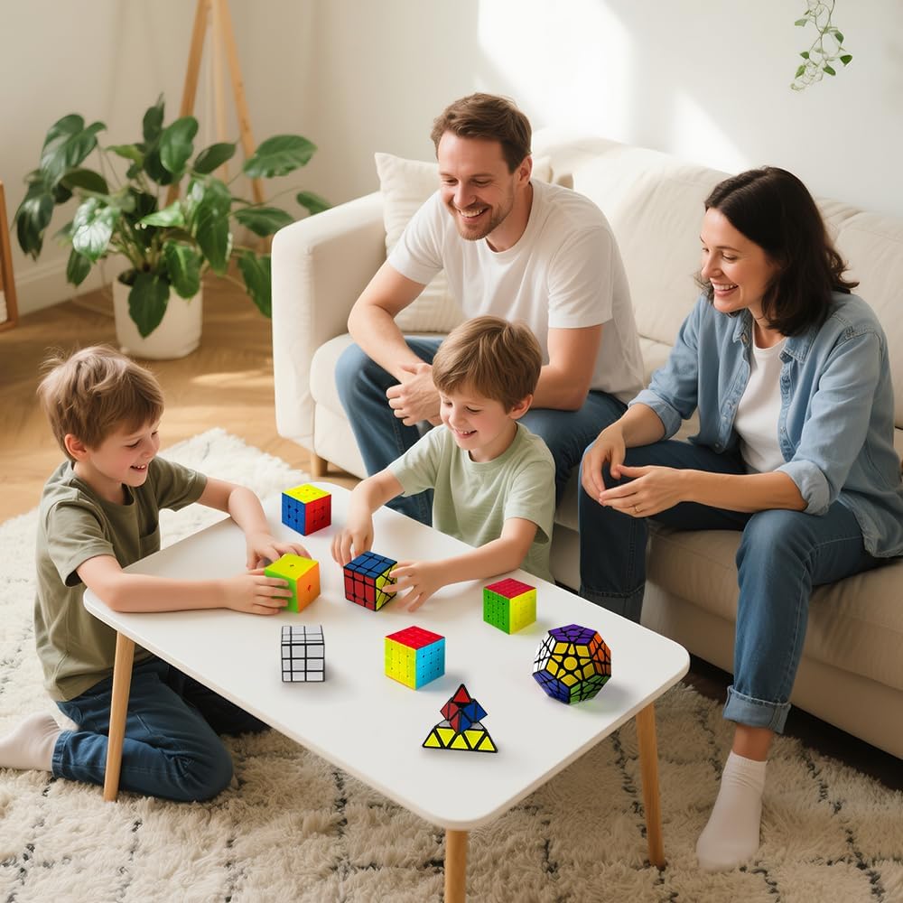 Speed Cubes - Paquete de 8 cubos de rompecabezas mágicos para niños y