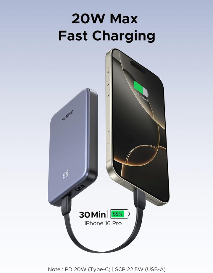 UGREEN Banco de Energía 10,000mAh 22.5W, Cargador Compacto Portátil...