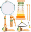 Instrumentos musicales de madera, juego de percusión Montessori de 12