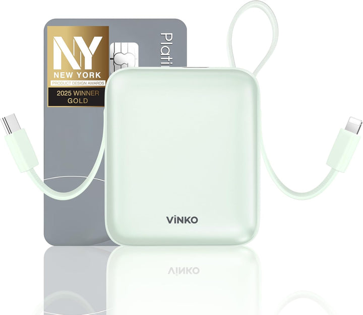 VINKO - Cargador portátil pequeño, batería externa de 10000 mAh, ca...