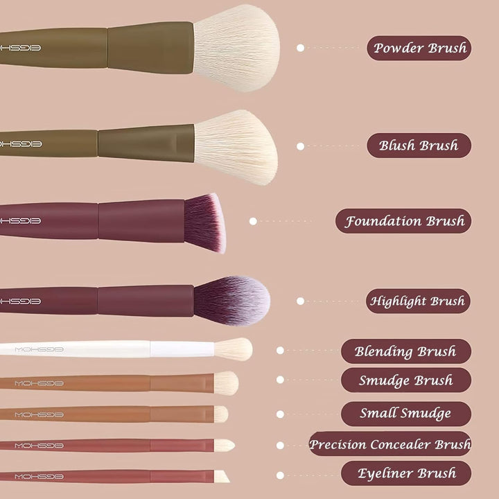 EIGSHOW - Brochas de maquillaje, 5 colores esenciales Kabuki, juego...