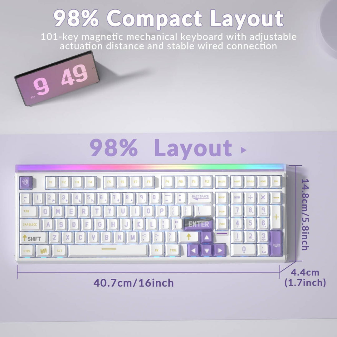 AULA Hero 99 - Teclado con cable para juegos, teclado de efecto Hal...
