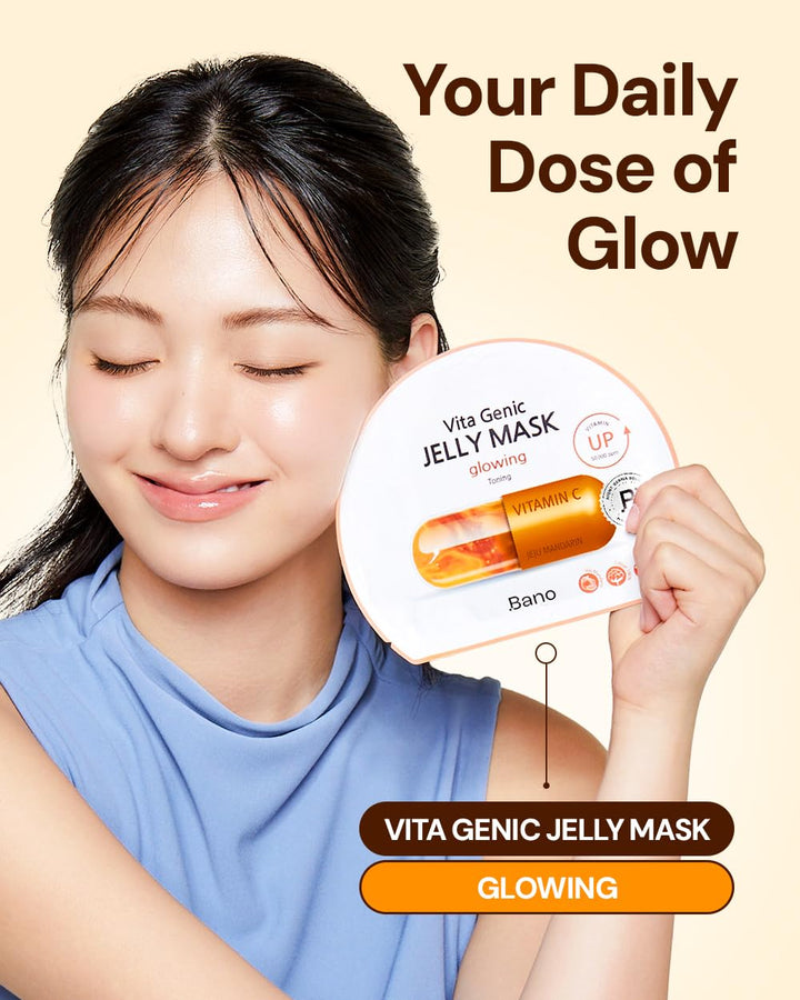 Bano Vita Genic Jelly Face Glowing Mask 10EA - Mascarilla hidratant...
