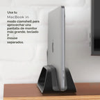 HumanCentric Soporte vertical para laptop compatible con MacBook Pro y MacBook Air, soporte para escritorio de computadora personal, aluminio, insertos intercambiables para adaptarse a diferentes