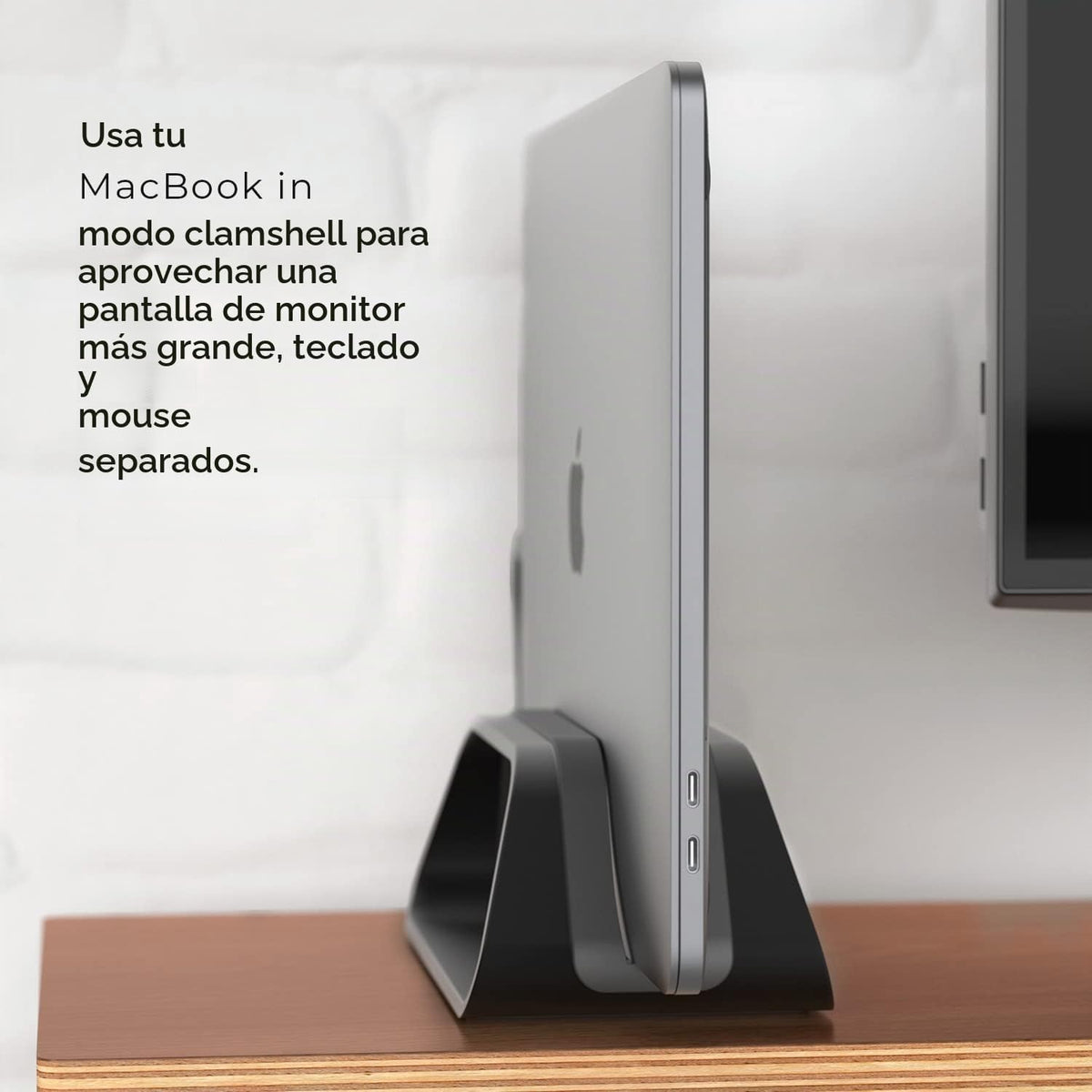 HumanCentric Soporte vertical para laptop compatible con MacBook Pro y MacBook Air, soporte para escritorio de computadora personal, aluminio, insertos intercambiables para adaptarse a diferentes
