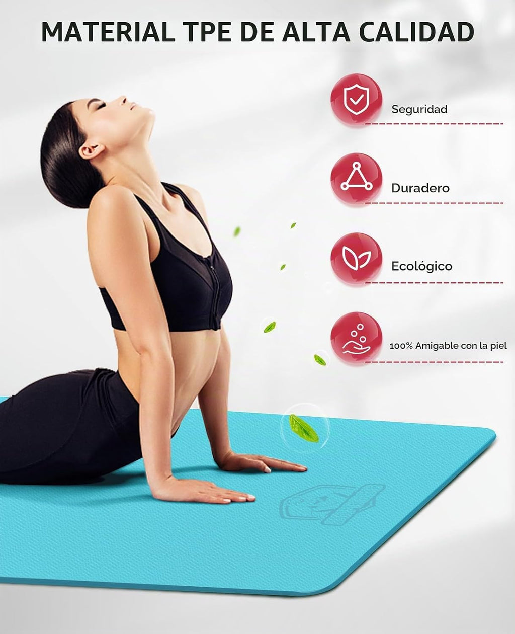 HAPBEAR Tapete de yoga extra grande de 2.835 x 1.890 x 0.236 in (1/4 pulgadas), antideslizante, duradero, grueso y ancho para entrenamientos en casa, yoga, pilates, estiramientos y entrenamientos cardiovasculares