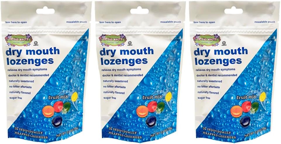 Cotton Mouth Lozenges Mezcla de frutas para aliviar la boca seca, b...