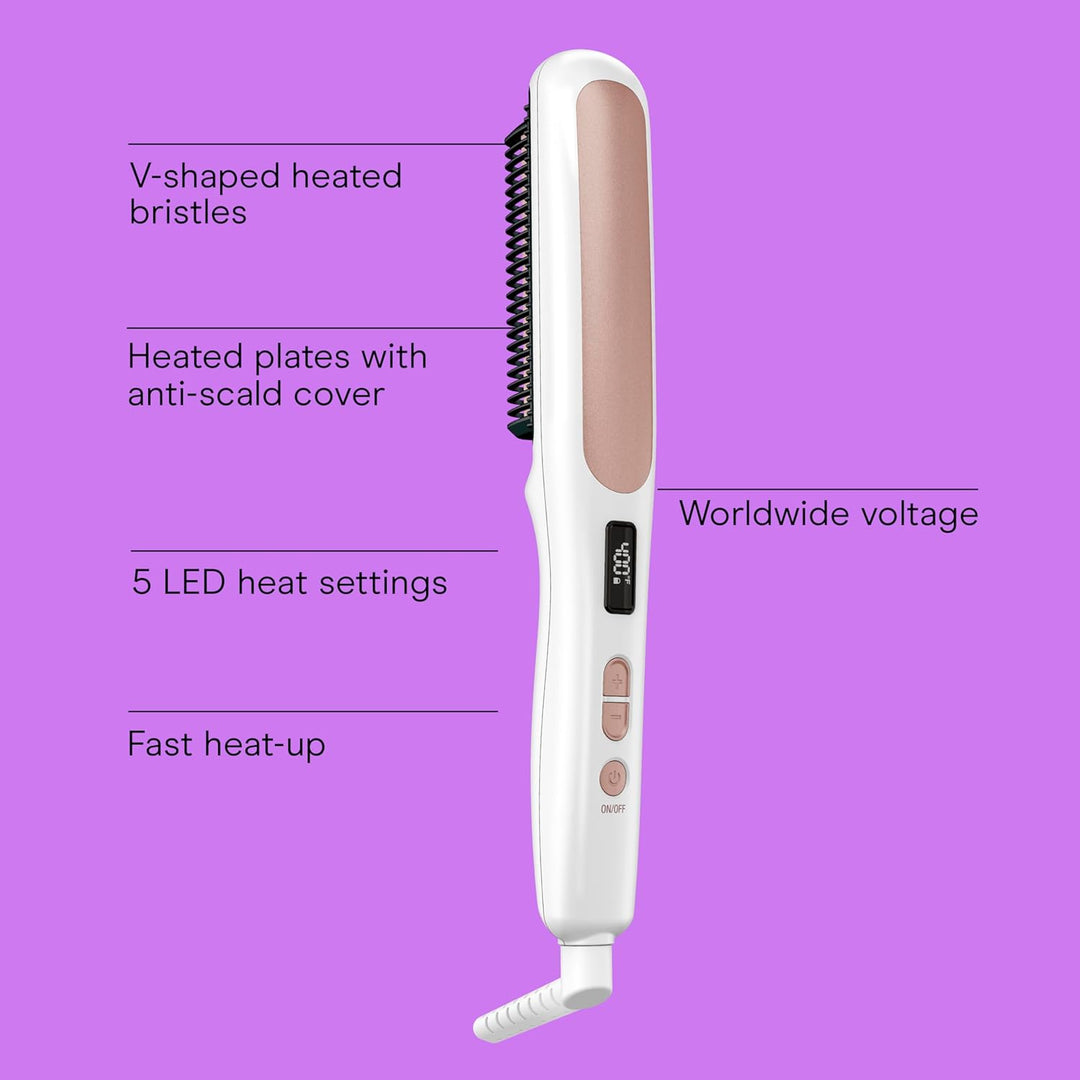 Conair Cepillo alisador de pelo de cerámica doble, cepillo alisador...