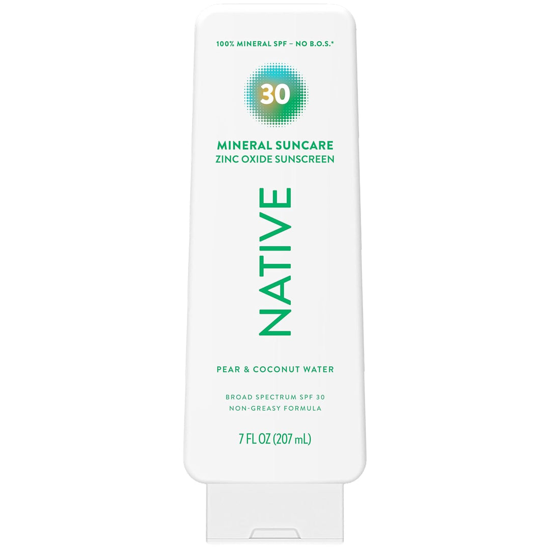 Native Loción de protección solar de pera y agua de coco SPF 30, 10...