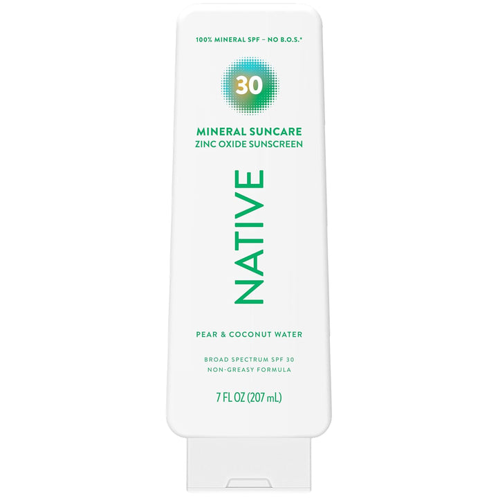 Native Loción de protección solar de pera y agua de coco SPF 30, 10...