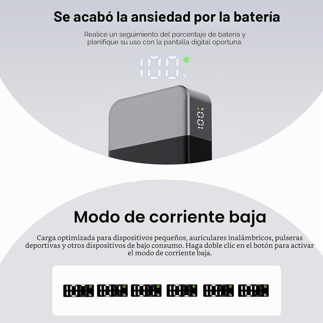NOBIS Cargador portátil, 65 W, 20000 mAh, carga rápida, PD QC, 2 US...