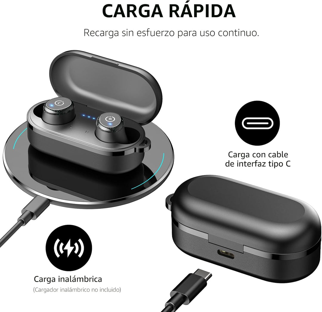 TOZO - T10 - Auriculares inalámbricos Bluetooth 5.0 1 Negro