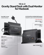 Estación de acoplamiento para MacBook Monitor dual 4K@60Hz para MacBook Pro
