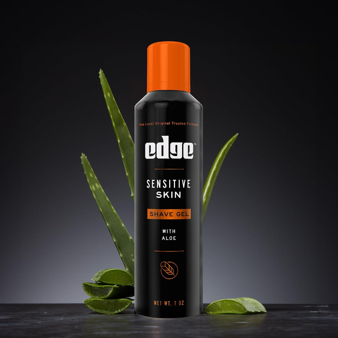 Edge Gel de afeitado para hombres, piel sensible con aloe, (paquete...