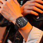 OLEVS Reloj Cuadrado para Hombres Grande Resistente al Agua Multifuncional Reloj Casual para Hombres de Negocios