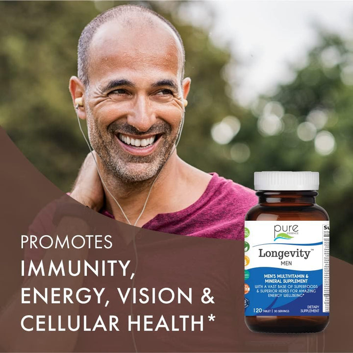 PURE ESSENCE LABS Longevity Multivitamínico para hombres mayores de...