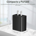 Bloque de carga USB C, cargador tipo C, cargador de pared de 20 W, paquete de 4 para iPhone 16/16 Plus/16 Pro/16 Pro Max/iPhone 15/15 Pro/15 Pro Max/14/13/12 Pro/Samsung//Android (negro)