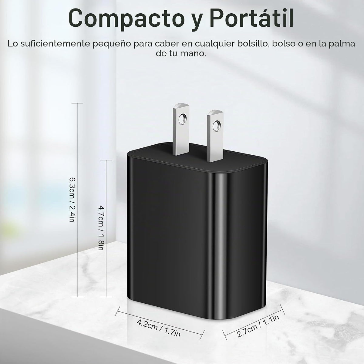 Bloque de carga USB C, cargador tipo C, cargador de pared de 20 W, paquete de 4 para iPhone 16/16 Plus/16 Pro/16 Pro Max/iPhone 15/15 Pro/15 Pro Max/14/13/12 Pro/Samsung//Android (negro)