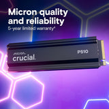 Crucial P510 PCIe Gen5 NVMe 1TB SSD con disipador de calor, hasta 1...